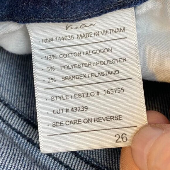 KanCan Women's Jeans Size 26 Distressed Flare Medium Wash Frayed Hem Stretch Den - Picture 7 of 16